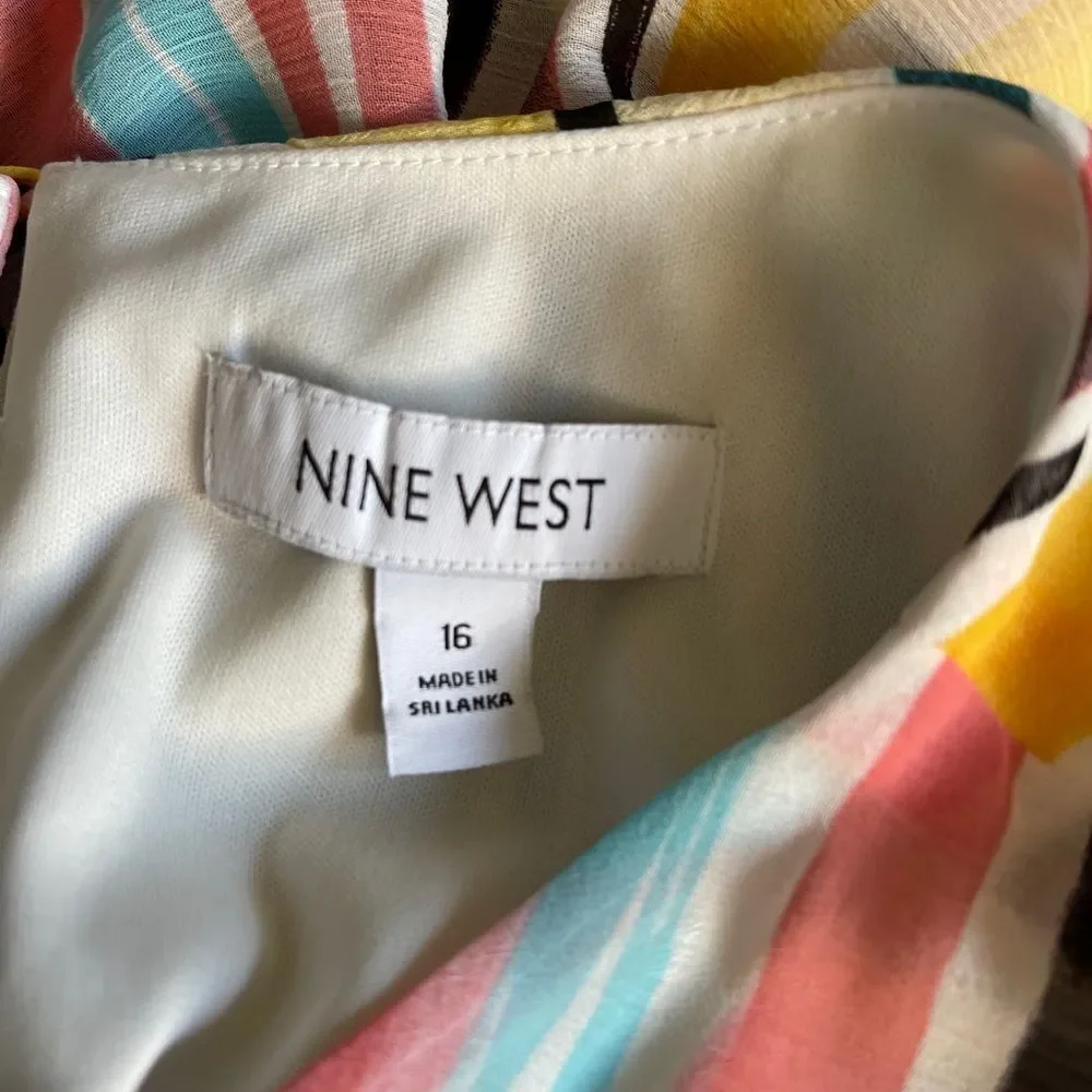 Nine West Sleeveless Printed Chiffon Maxi Dress - Picture 8 of 11